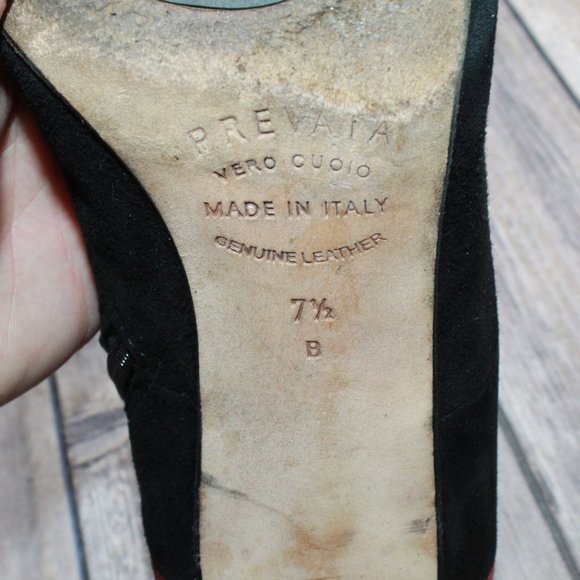 Prevata Colorblock Suede Side Zip Ankle Heeled Italian Booties 7.5 B - Picture 8 of 11